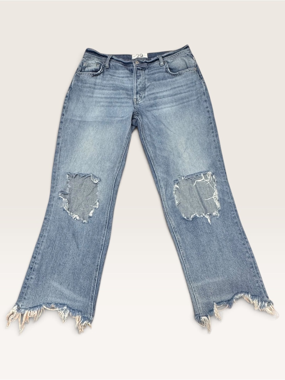 We The Free Free People Maggie Mid Rise Straight Leg Jeans Distressed 29